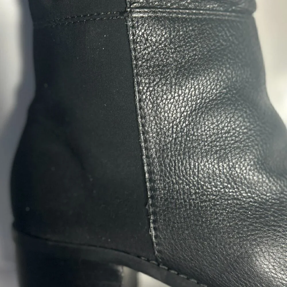 Lane Bryant SZ 7W  Letizia Black leather above knee boot Timeless Edgy Essential